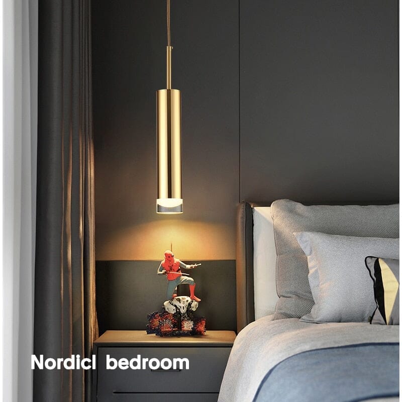 Gold Tube Pendant Light - 1 to 3 Lights - view 3