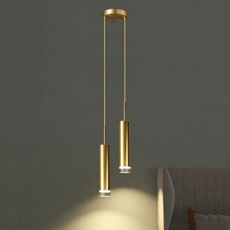 Gold Tube Pendant Light - 1 to 3 Lights - view 4