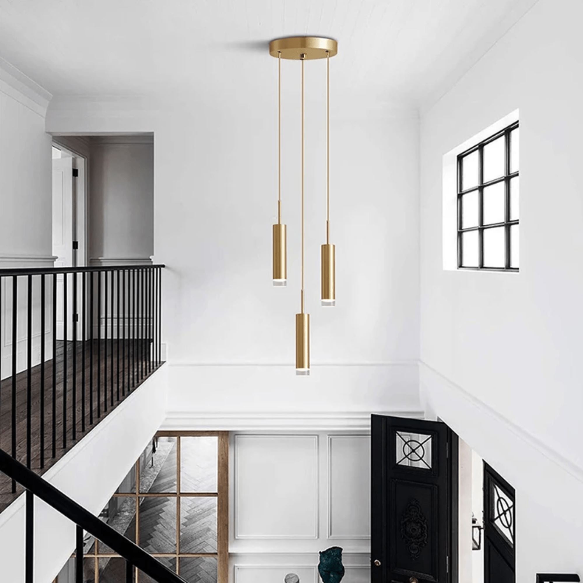 Gold Tube Pendant Light - 1 to 3 Lights - view 5