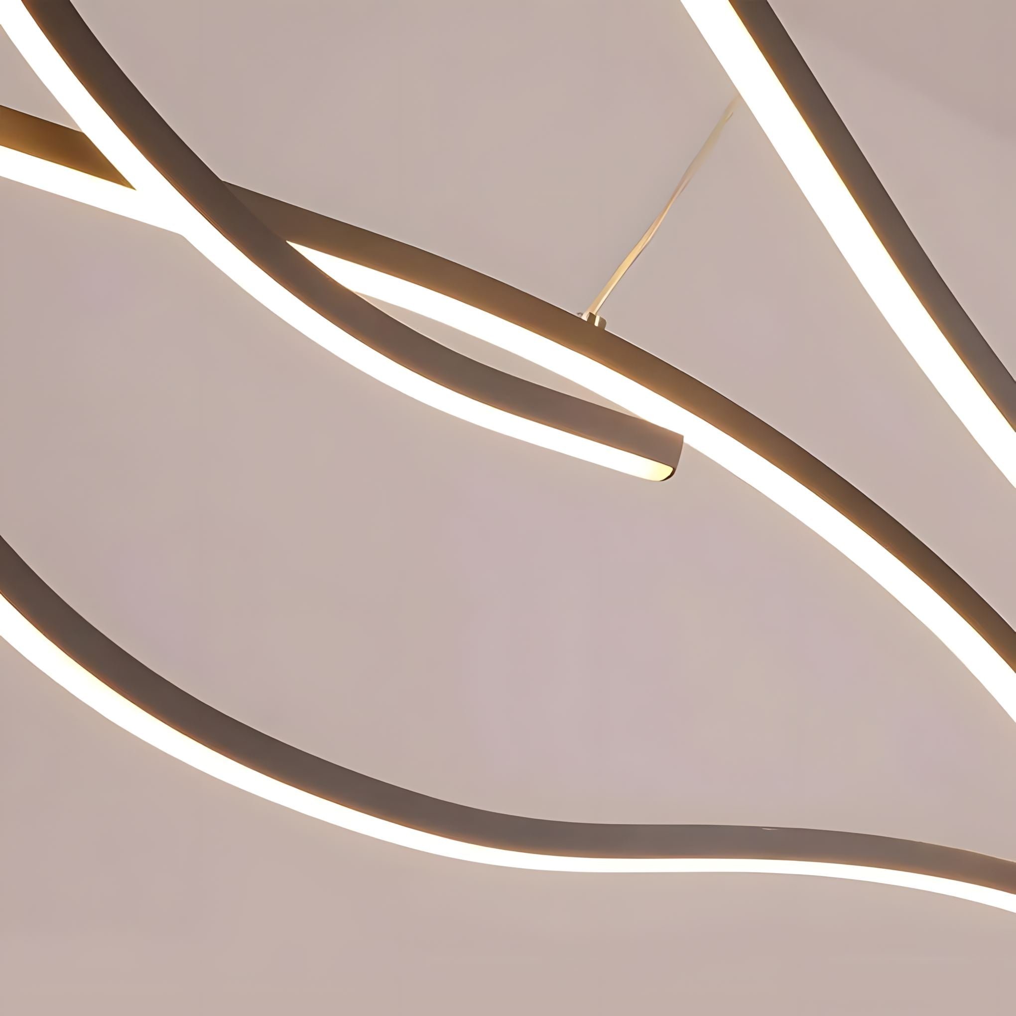 Gold Wave LED Linear Chandelier