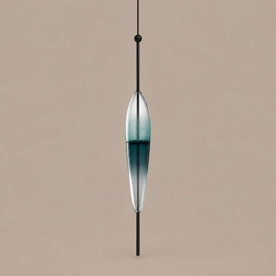 Gradient Blue Glass LED Pendant Light