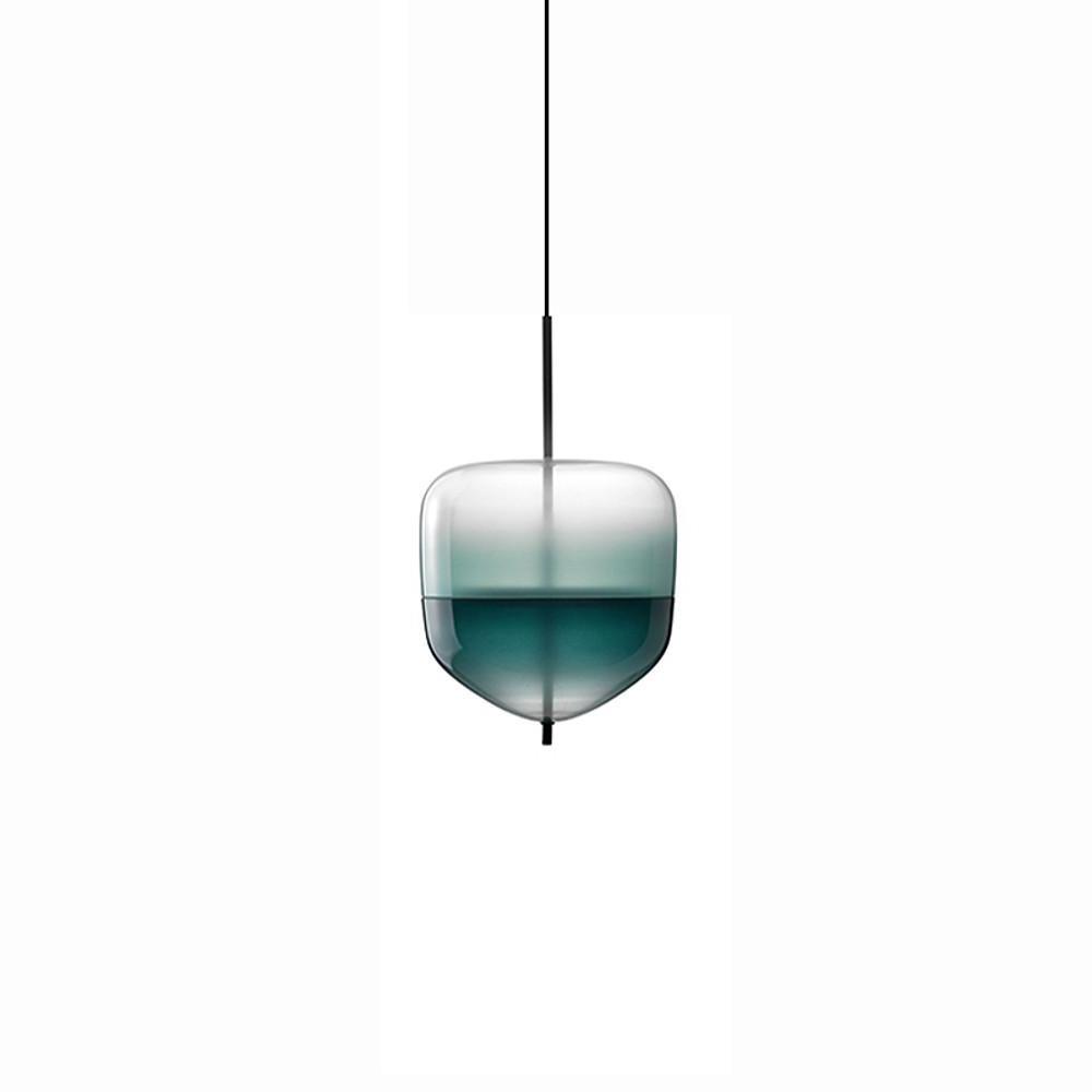 Gradient Blue Glass LED Pendant Light - B - Cup