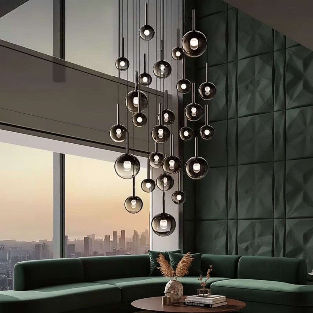 Gradient Glass Bubble Cascade Chandelier - view 2