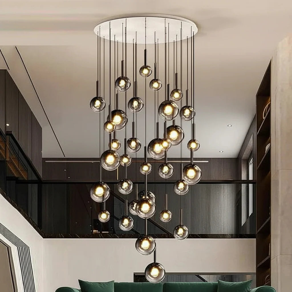 Gradient Glass Bubble Cascade Chandelier - view 3