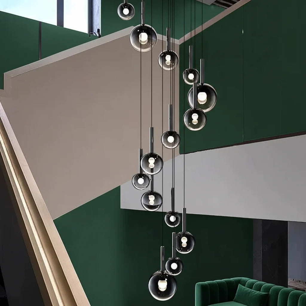 Gradient Glass Bubble Cascade Chandelier - view 5