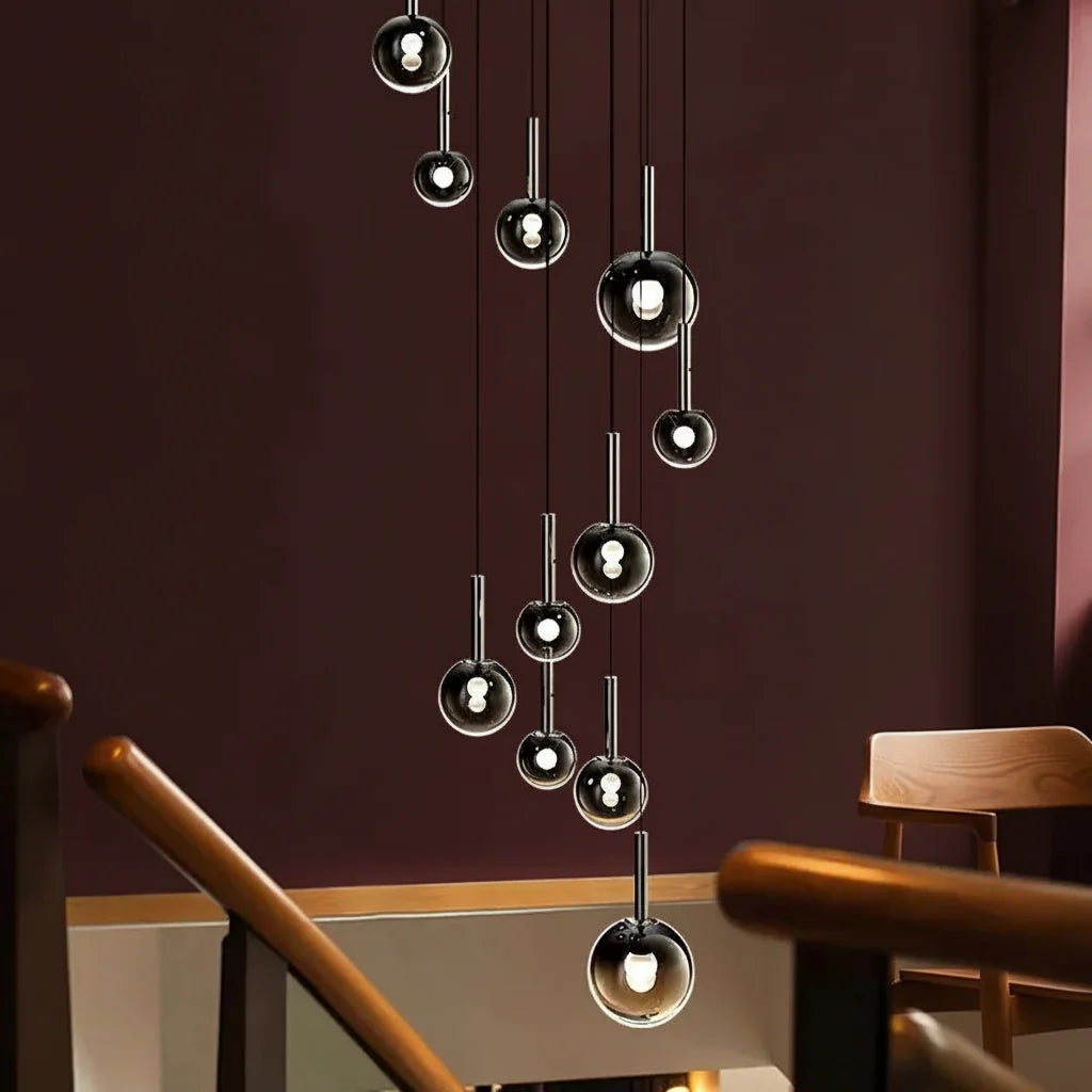 Gradient Glass Bubble Cascade Chandelier - view 6
