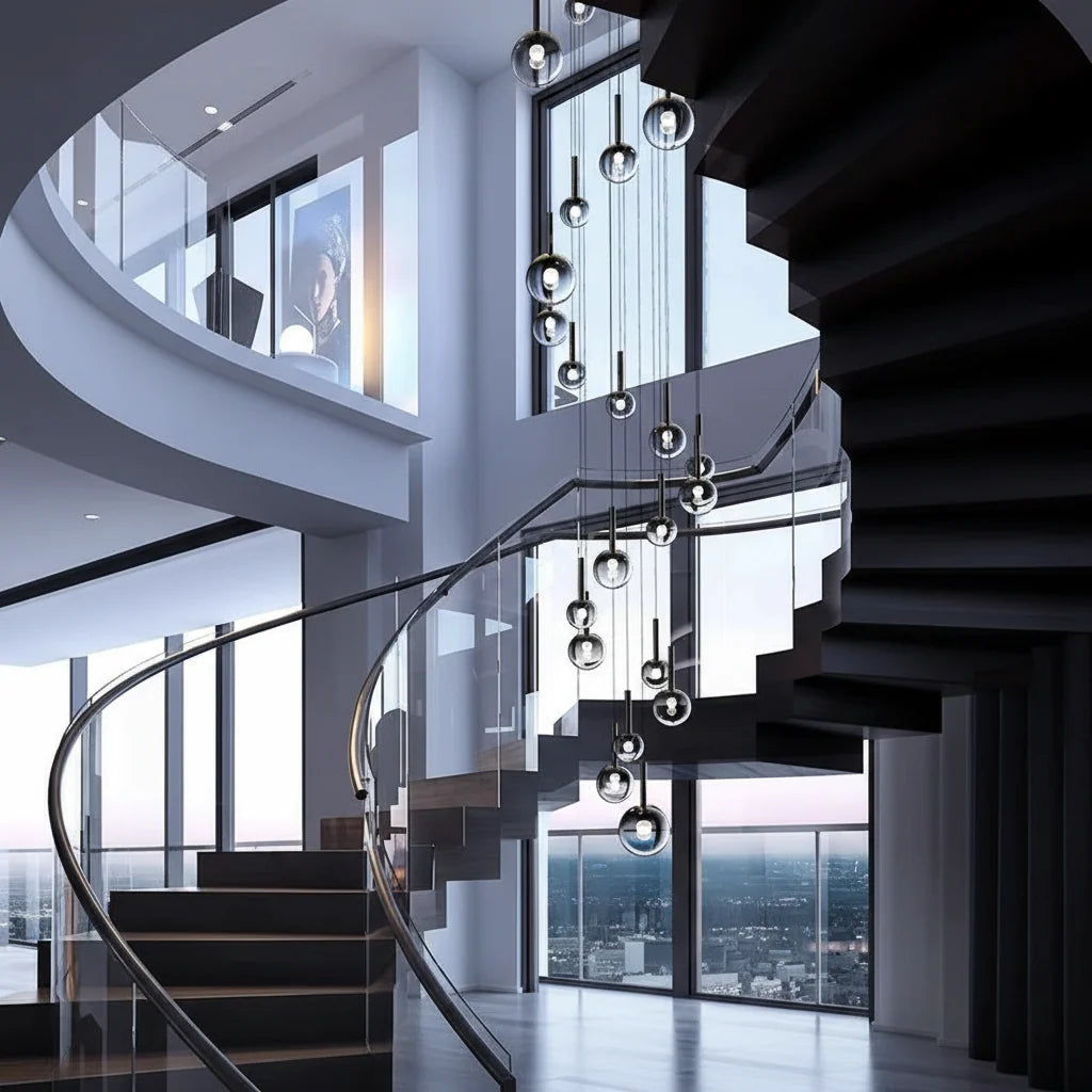 Gradient Glass Bubble Cascade Chandelier - view 7