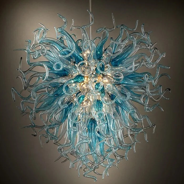 Blue Glass Chandelier