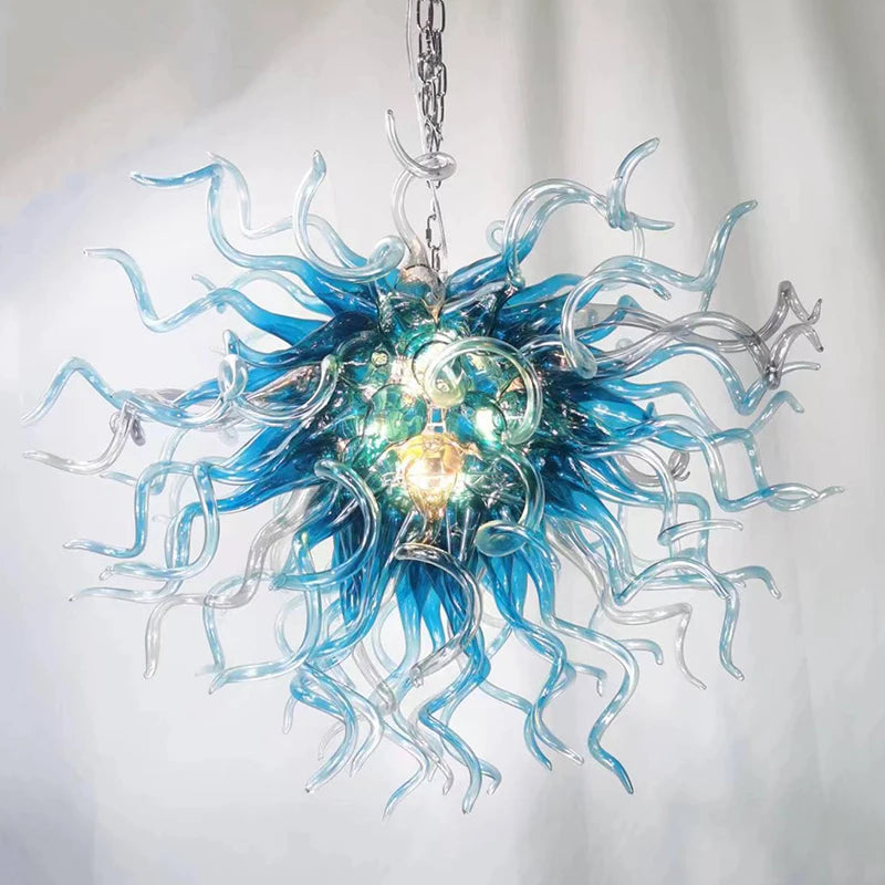 Blue Glass Chandelier