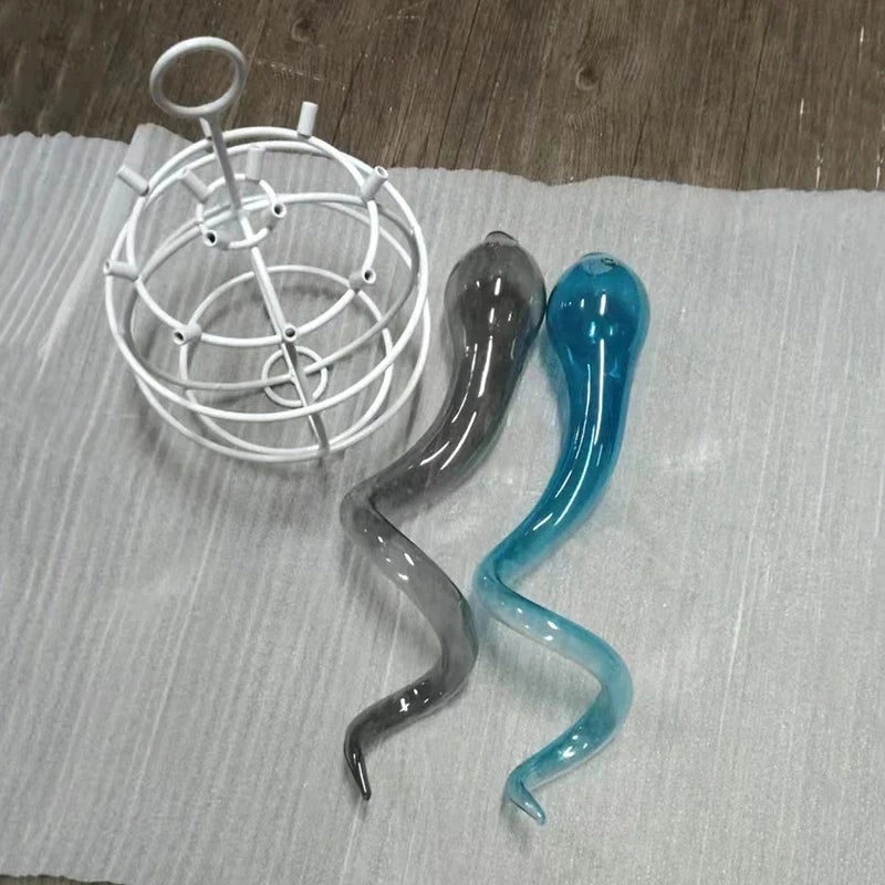 Blue Glass Chandelier