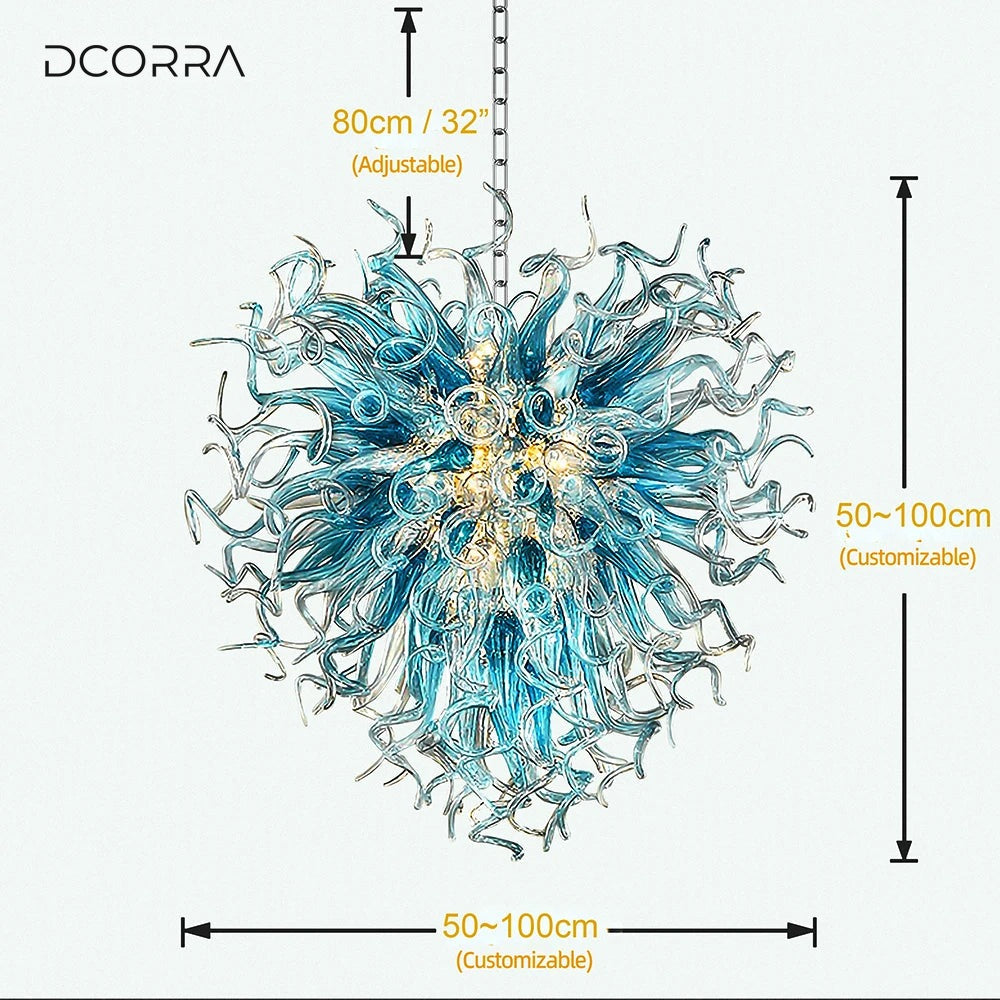 Blue Glass Chandelier