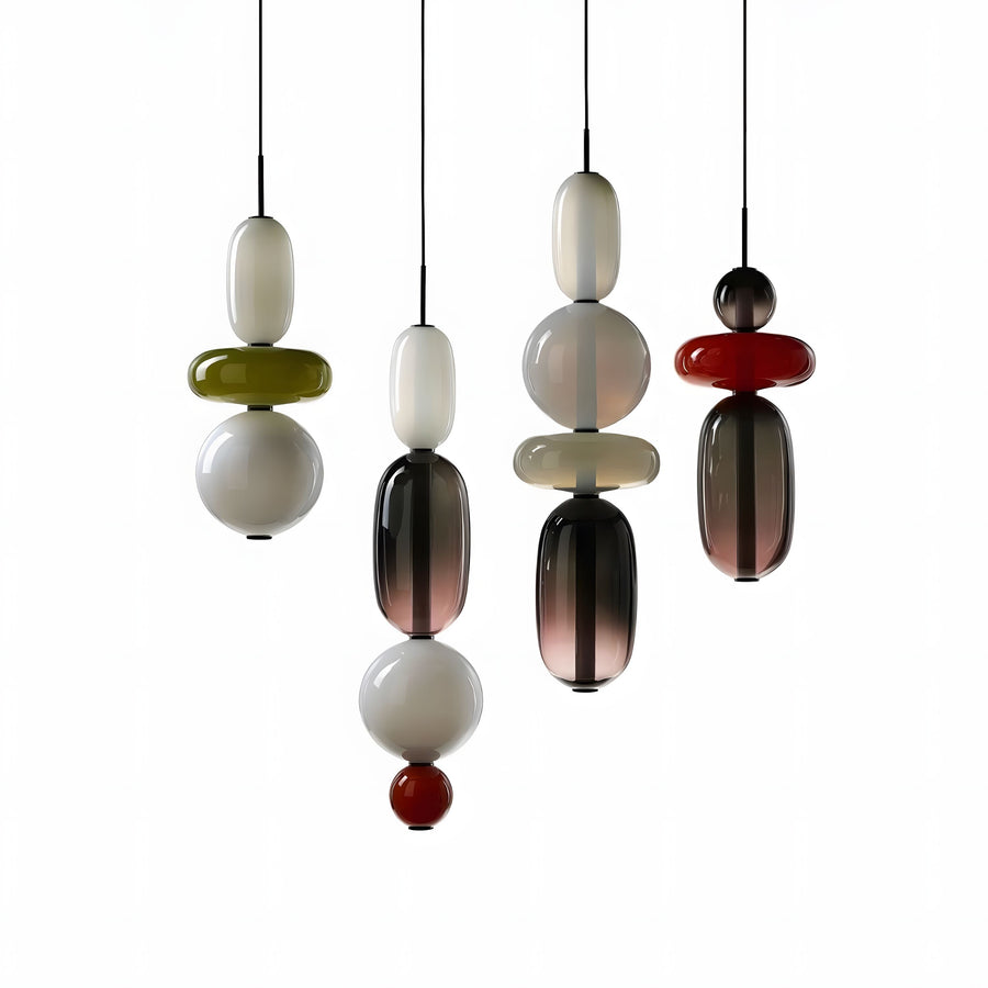 Glass Totem Pendant Light on a white background