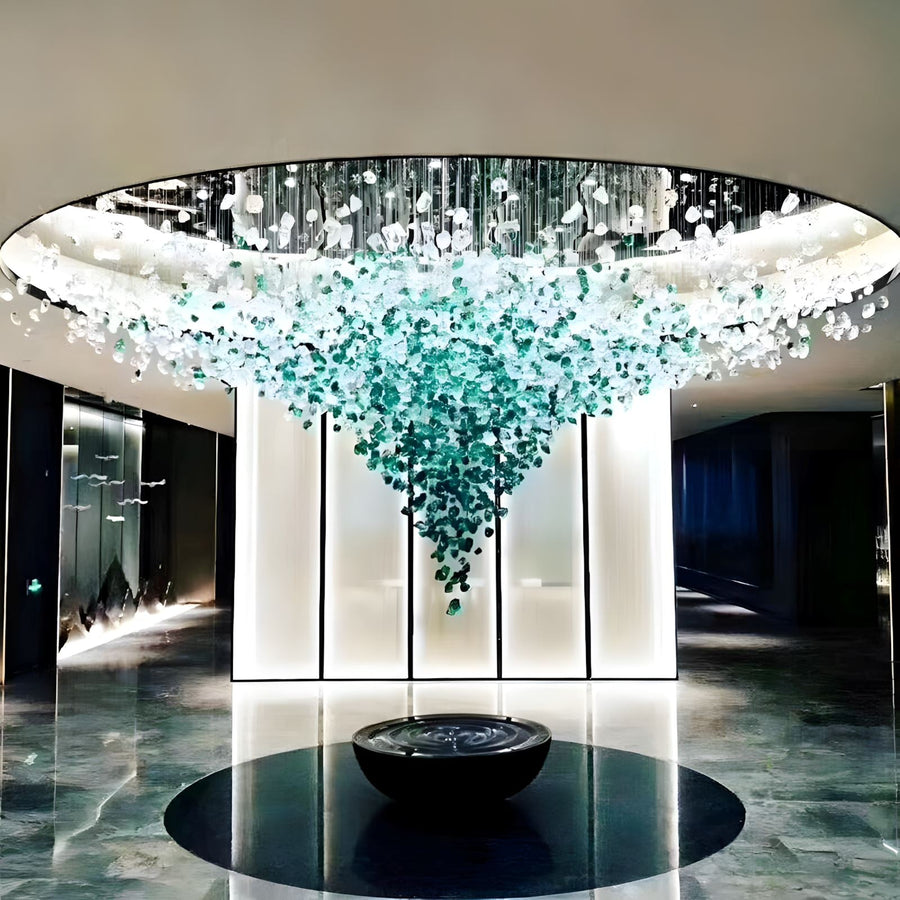 Hand-Cut Crystal Stone Cloud Chandelier