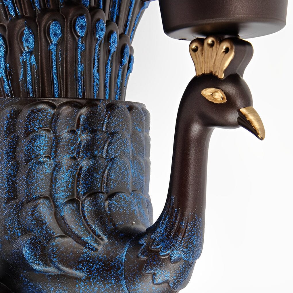Hand-Painted Peacock Outdoor Wall Lantern - view 9