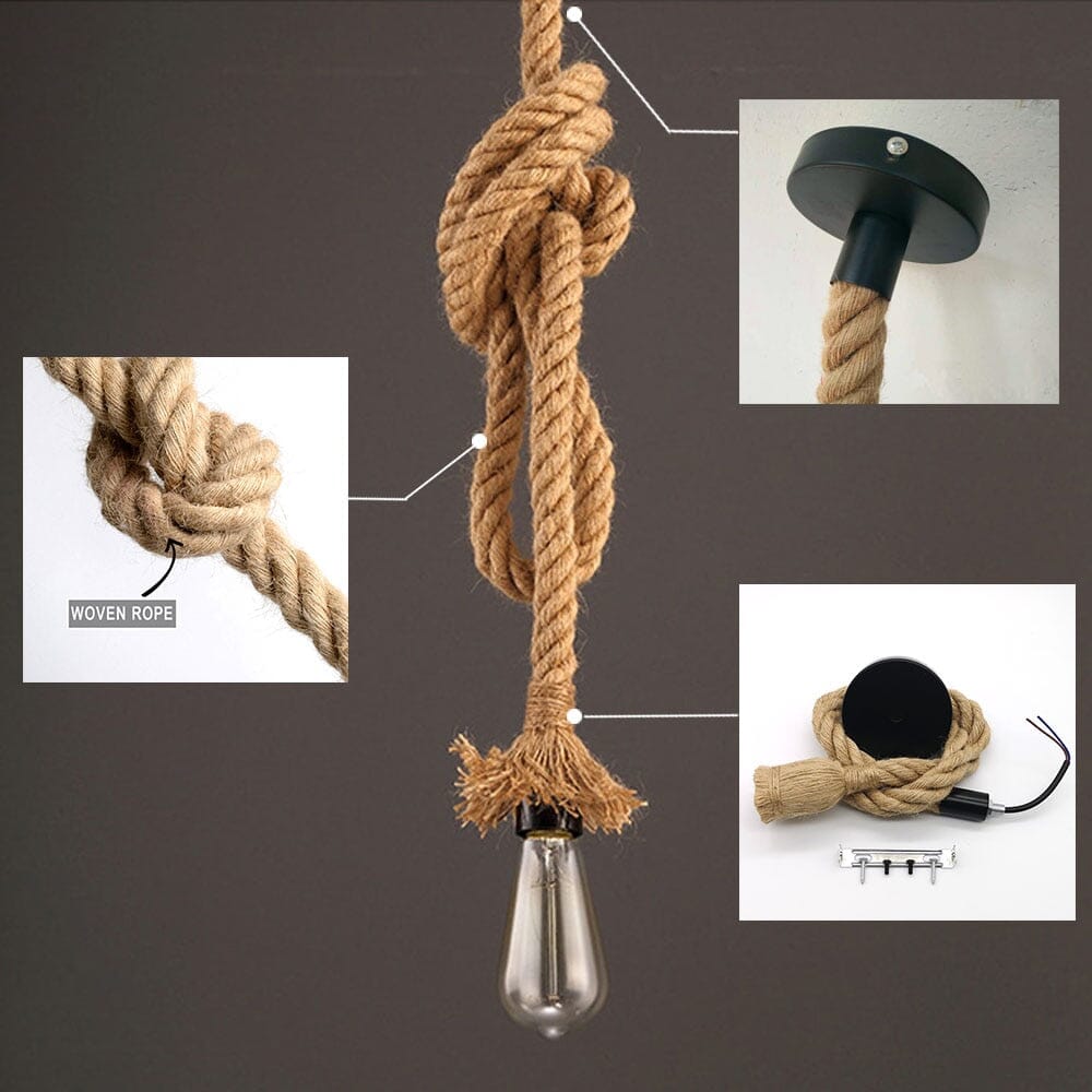 Hemp Rope Pendant Light - view 6