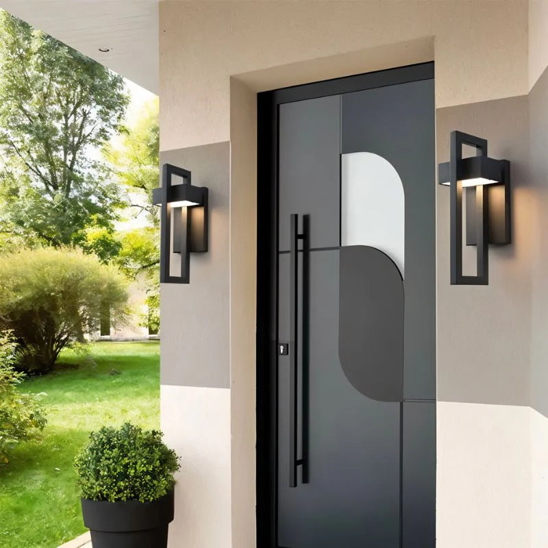 Nordic Stainless Wall Light by a front door