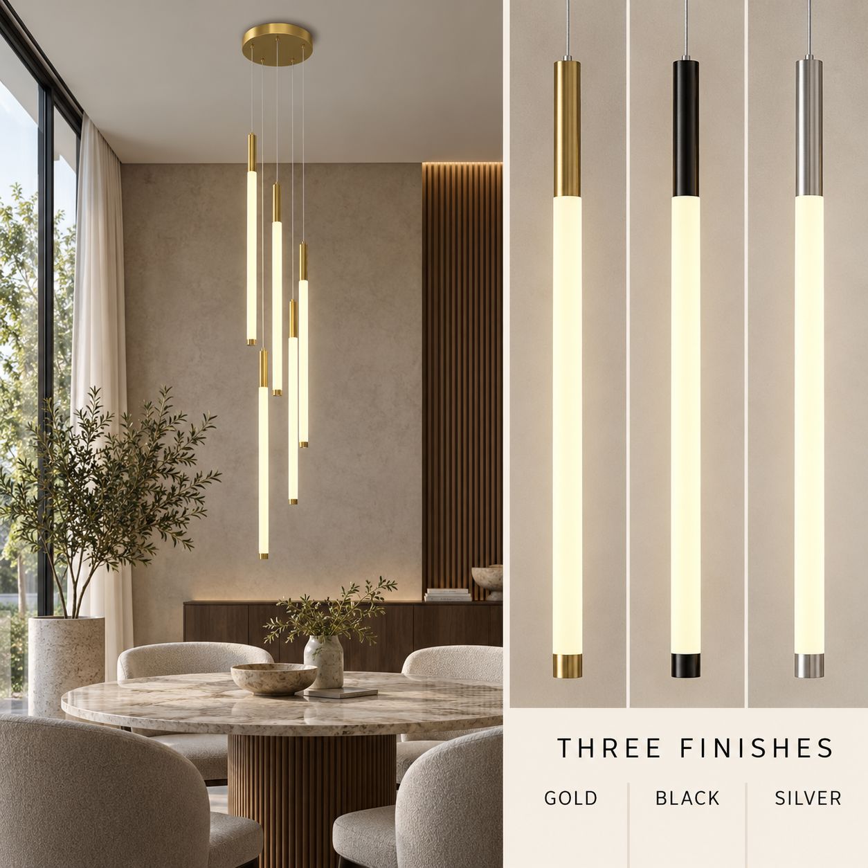 Illuminated Tube Cascade Staircase Chandelier - view 3
