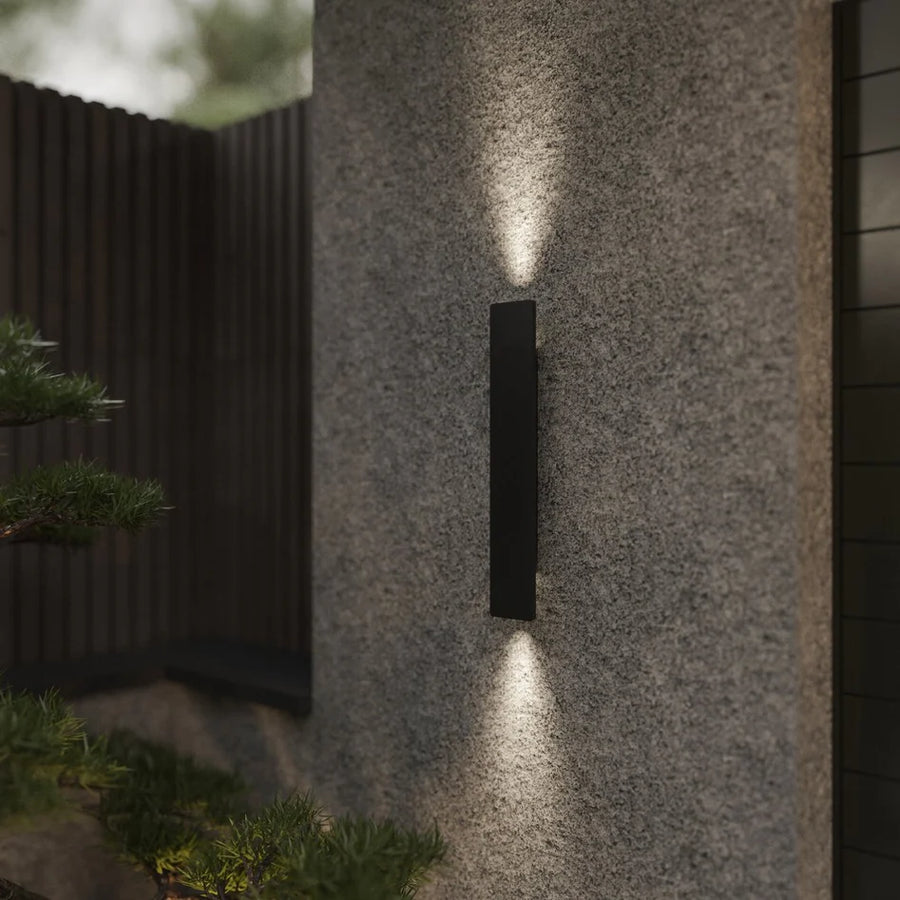 Luxury Aluminum Wall Sconce on an exterior wall