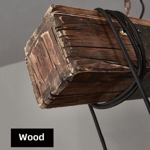 Industrial Wood Beam 10-Light Chandelier - view 9