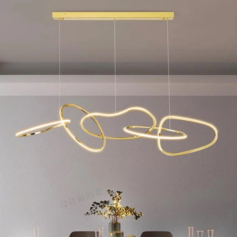 Interlinked Rings LED Linear Chandelier