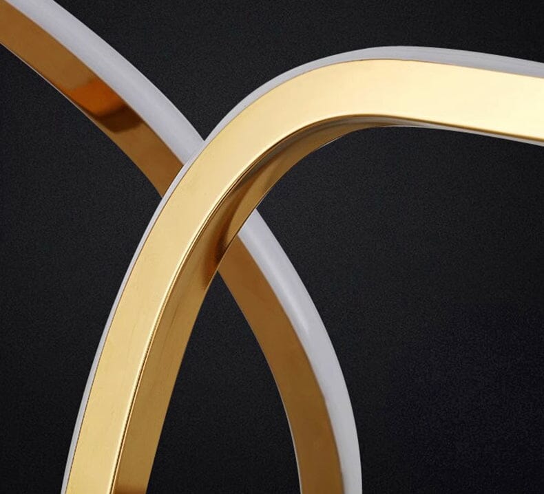 Close-up detail of the Interlinked Rings LED Linear Chandelier