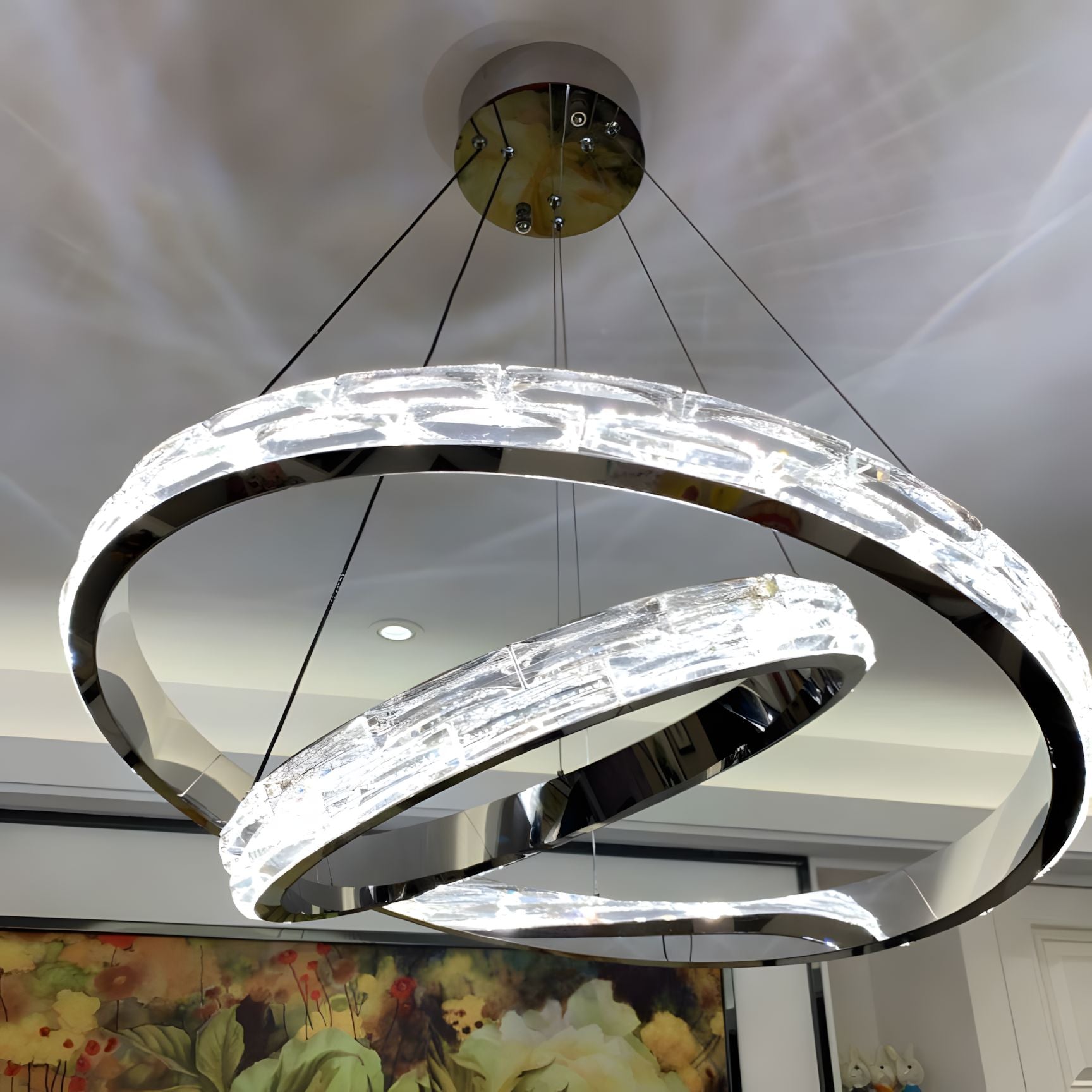 Interlocking Rings Crystal Chandelier - view 10