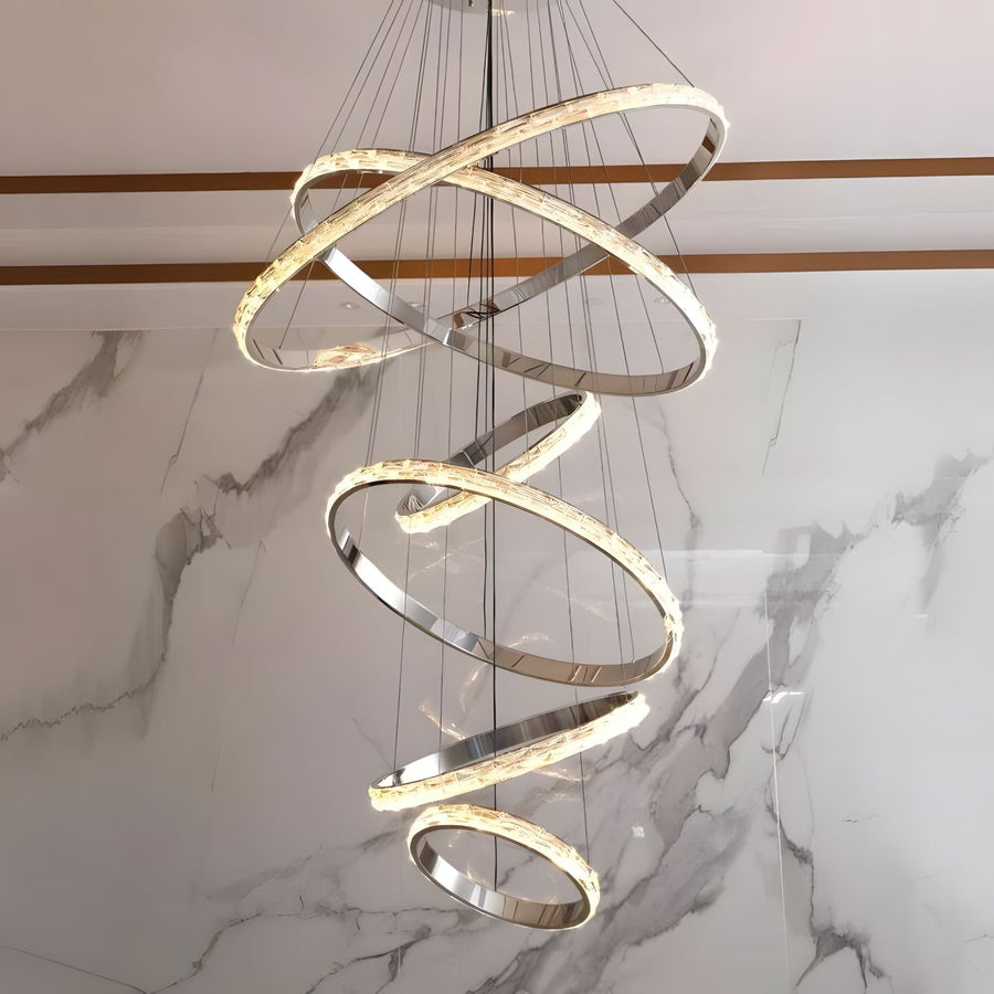 Interlocking Rings Crystal Chandelier
