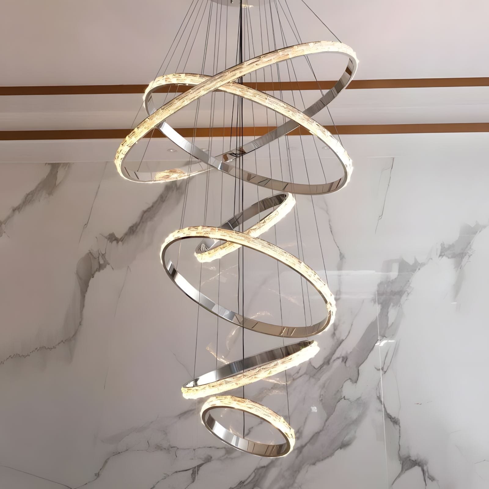 Interlocking Rings Crystal Chandelier - 6 Rings