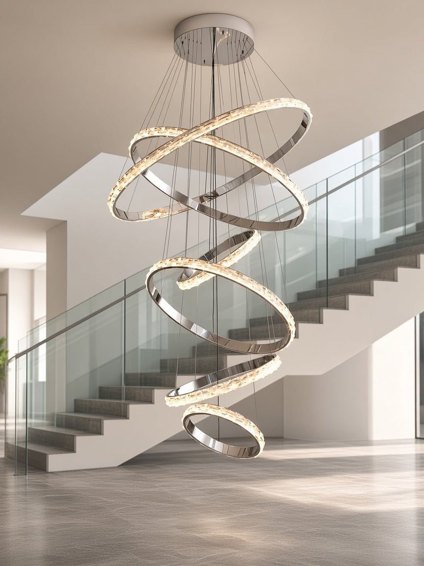 Interlocking Rings Crystal Chandelier