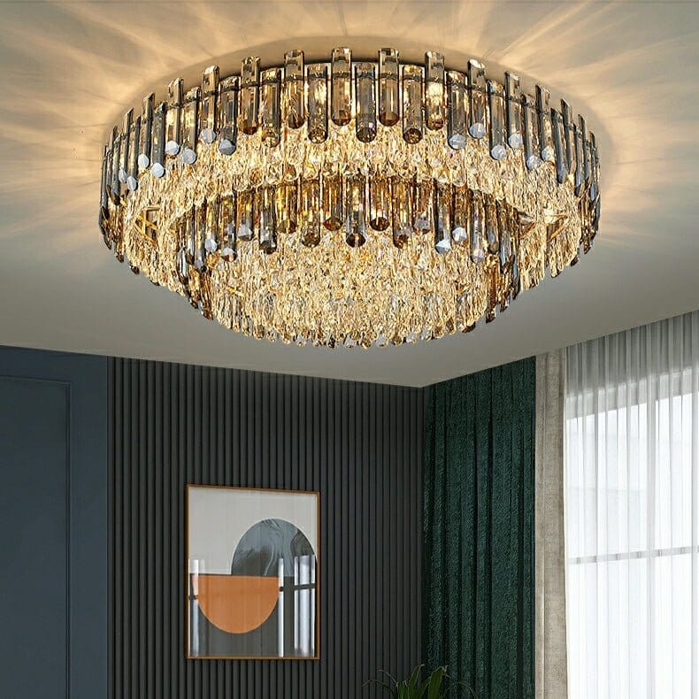 Irregular Cut K9 Crystal Round Chandelier
