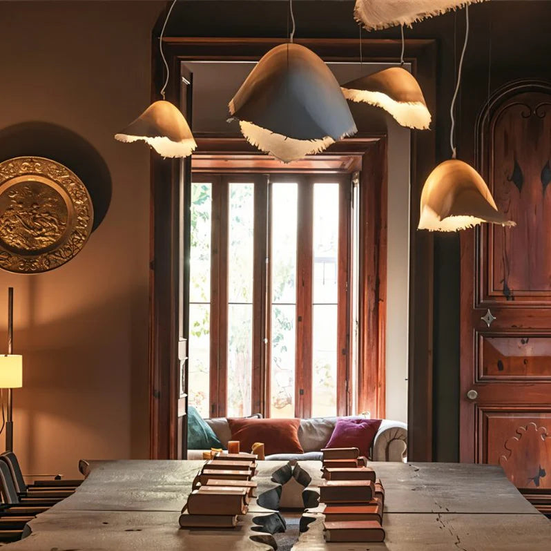 Luxury Fiberglass Pendant above a dining table