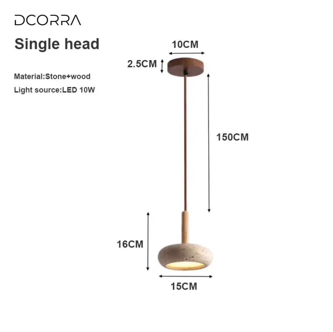 Japanese Stone and Wood Pendant Light