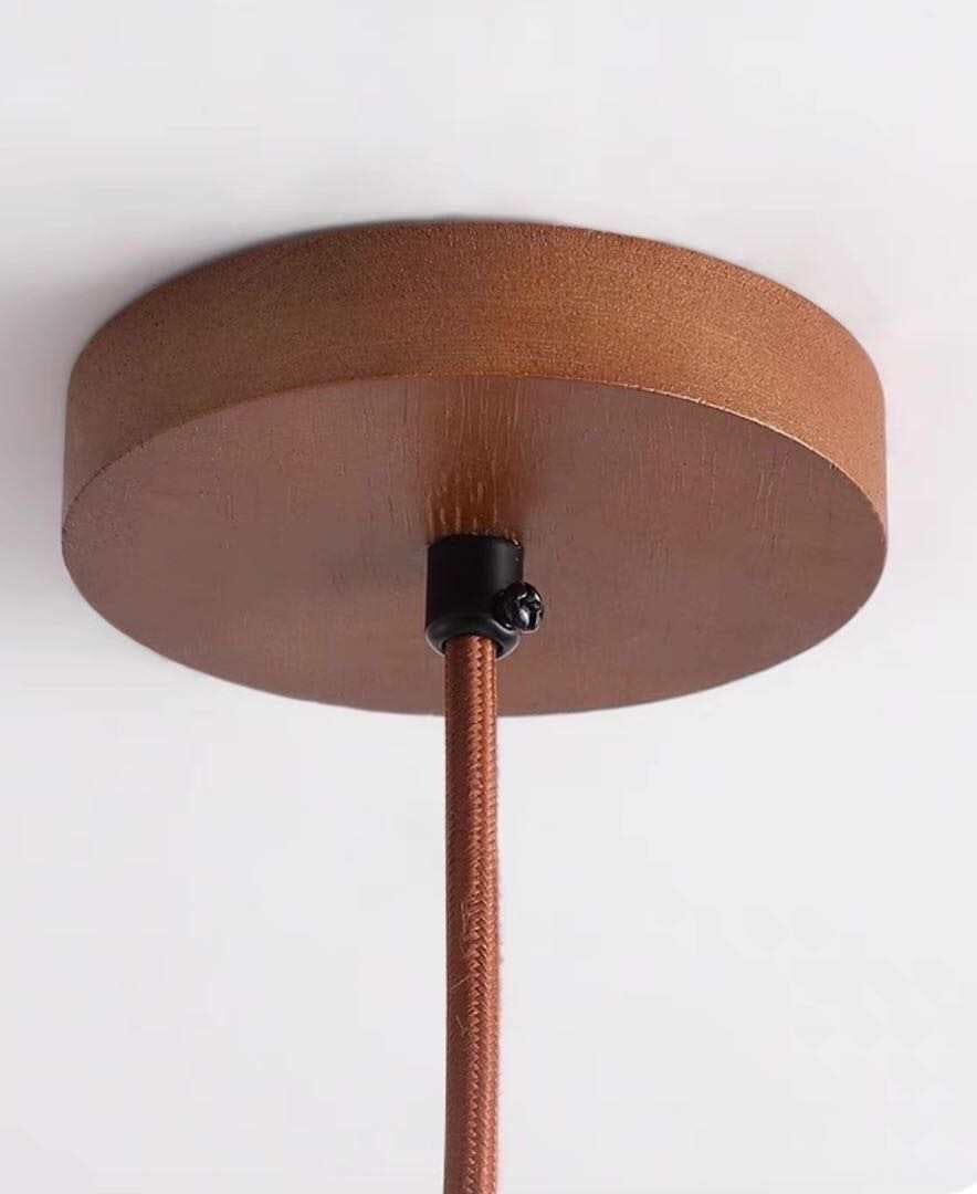 Japanese Stone and Wood Pendant Light