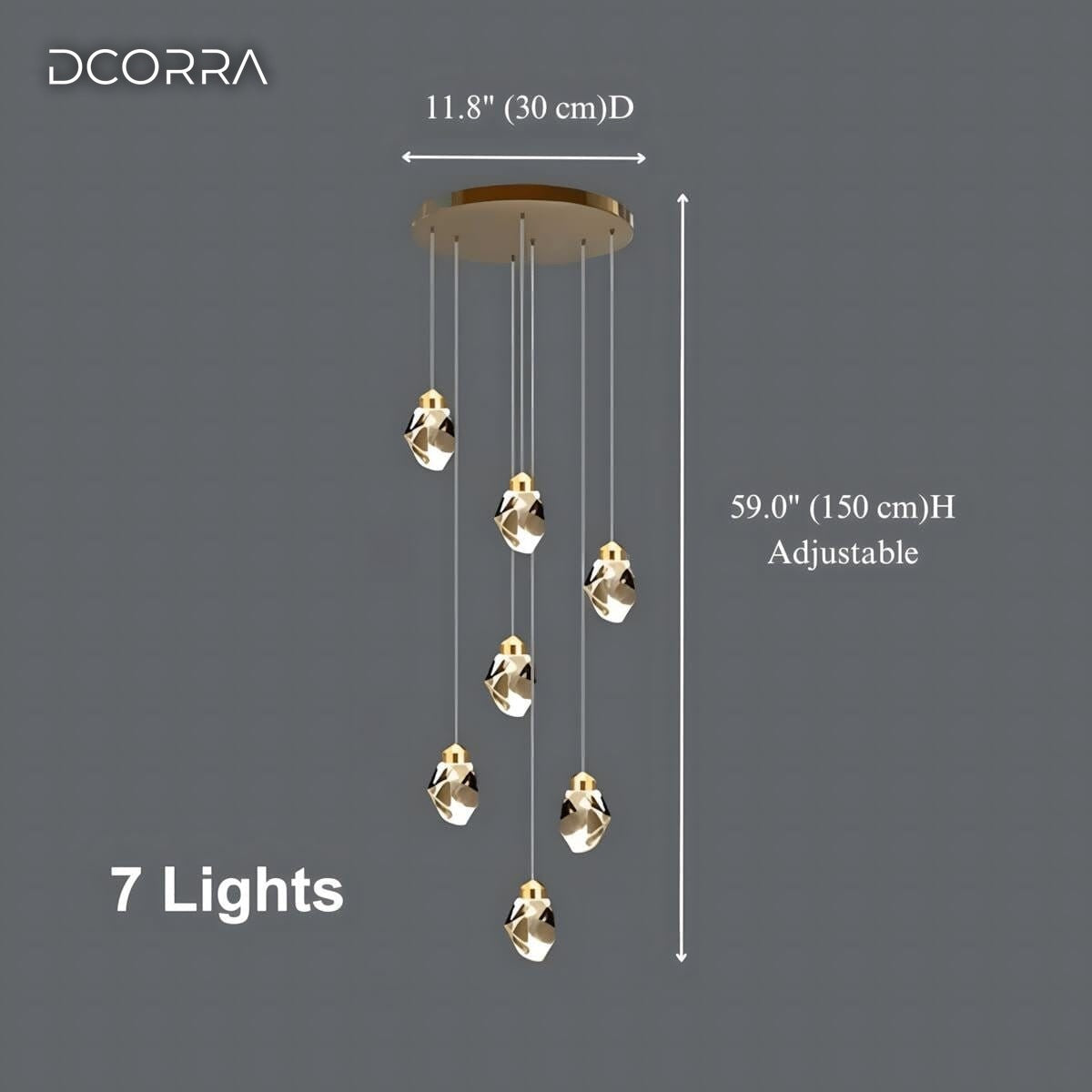 K9 Crystal Diamond Cascade Chandelier - 7