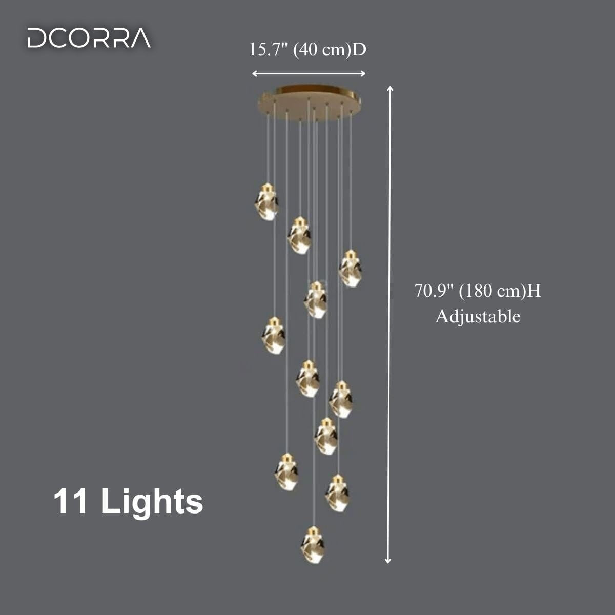 K9 Crystal Diamond Cascade Chandelier - 11