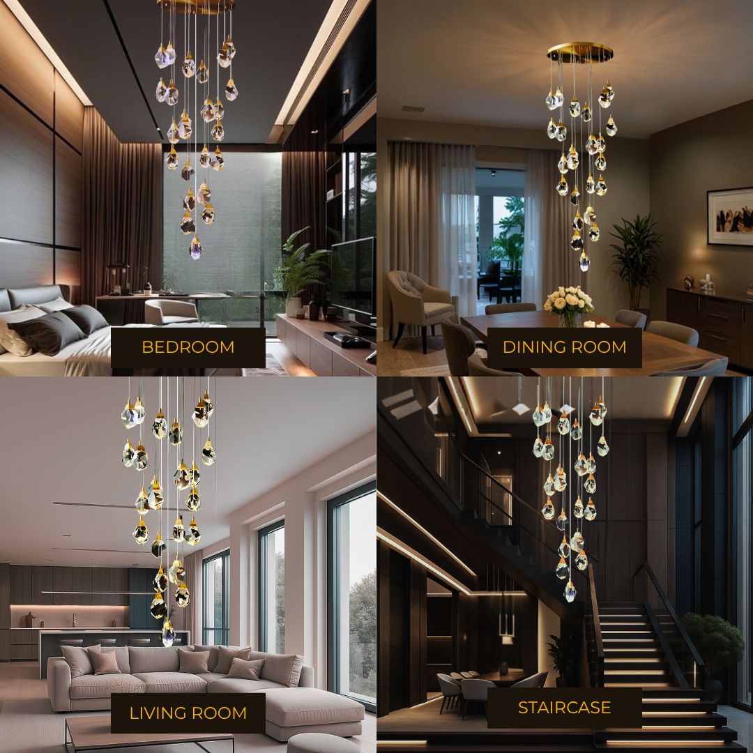 K9 Crystal Diamond Cascade Chandelier - view 3