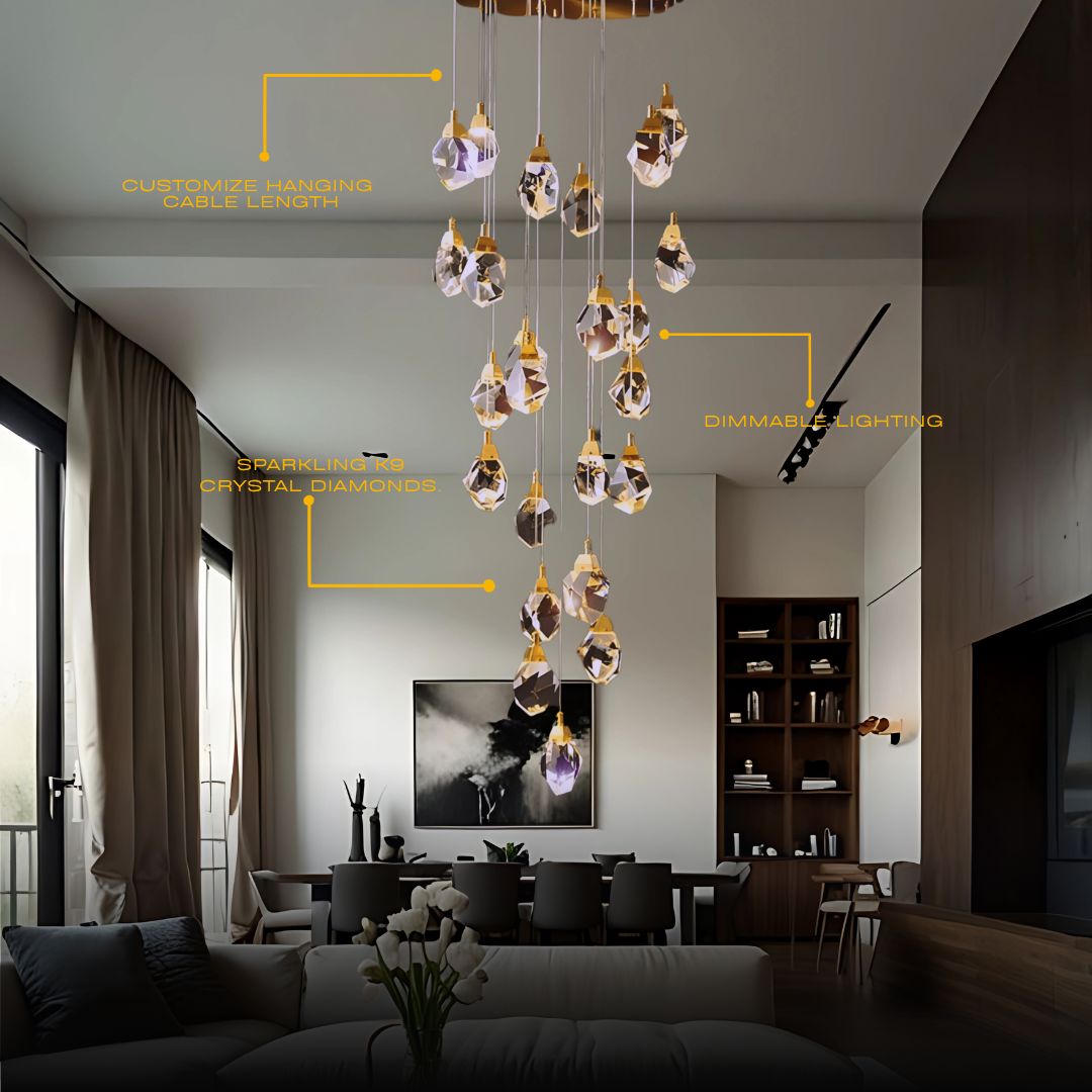 K9 Crystal Diamond Cascade Chandelier - view 4
