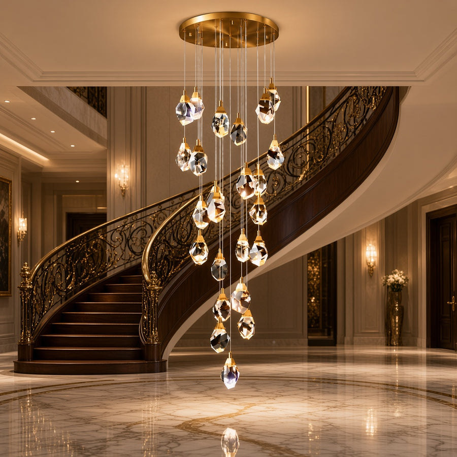 K9 Crystal Diamond Cascade Chandelier