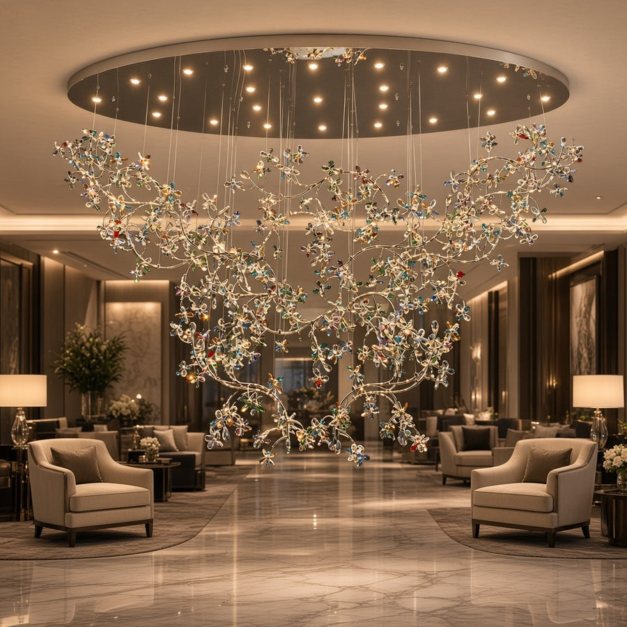K9 Crystal Flower Linear Chandelier