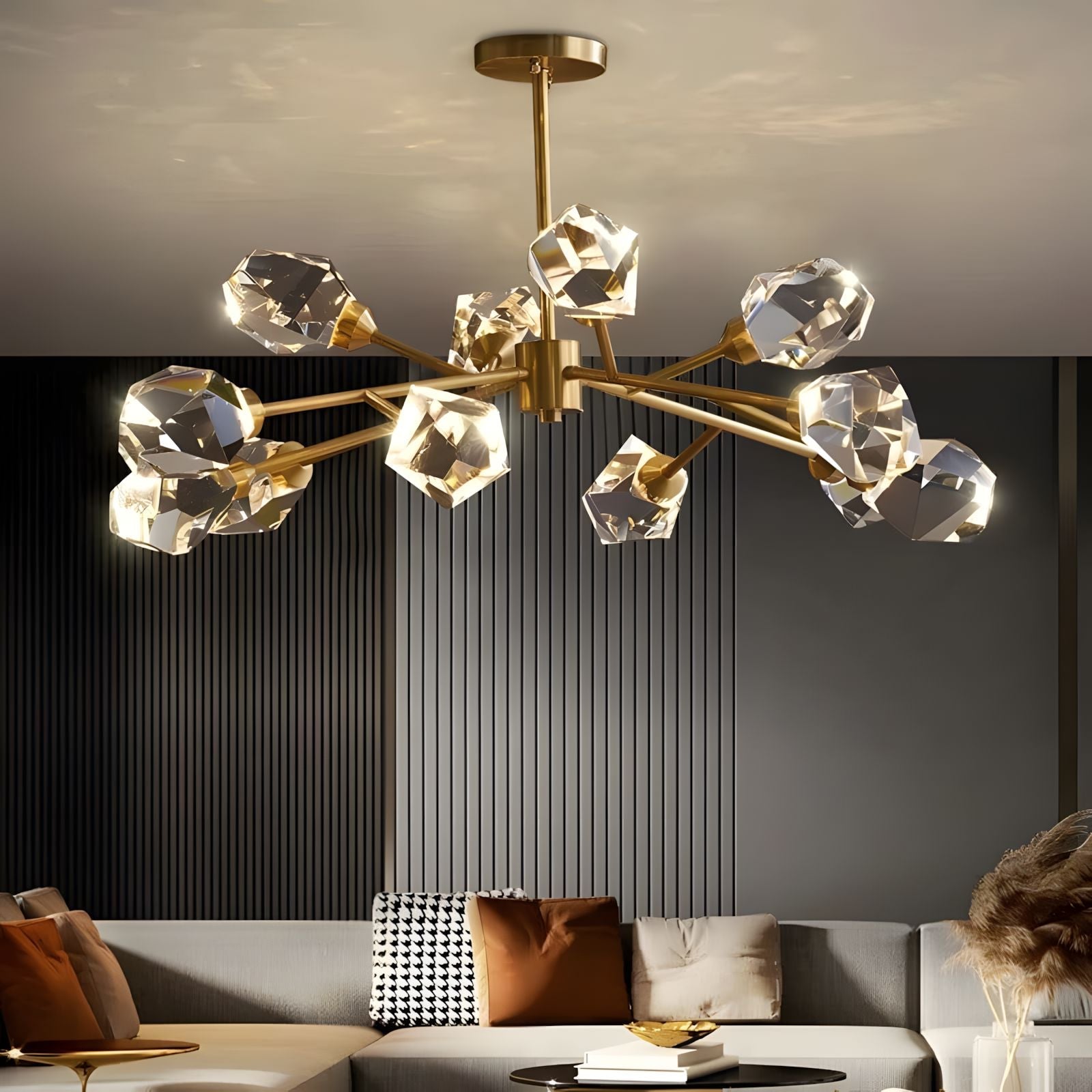 K9 Crystal Rock Semi-Flush Chandelier