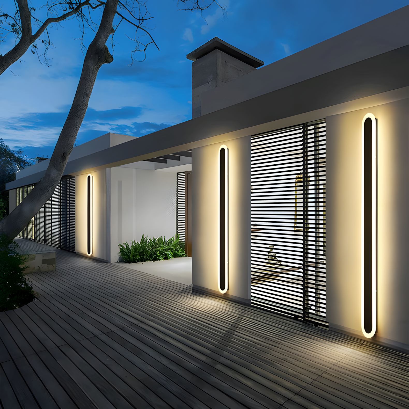 Laser-Cut Iron Linear LED Wall Light - view 2