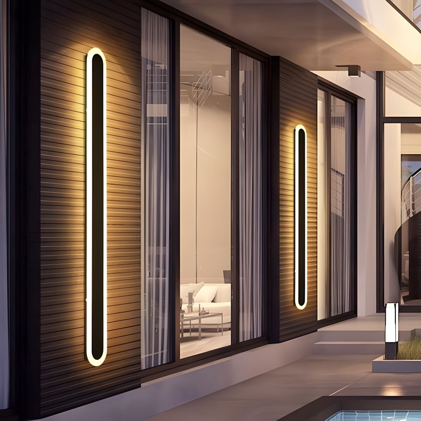 Laser-Cut Iron Linear LED Wall Light - view 3
