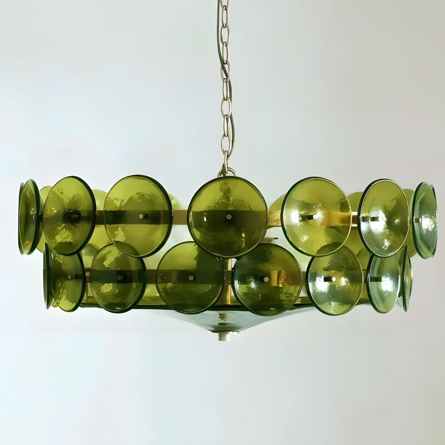Layered Glass Disc Chandelier