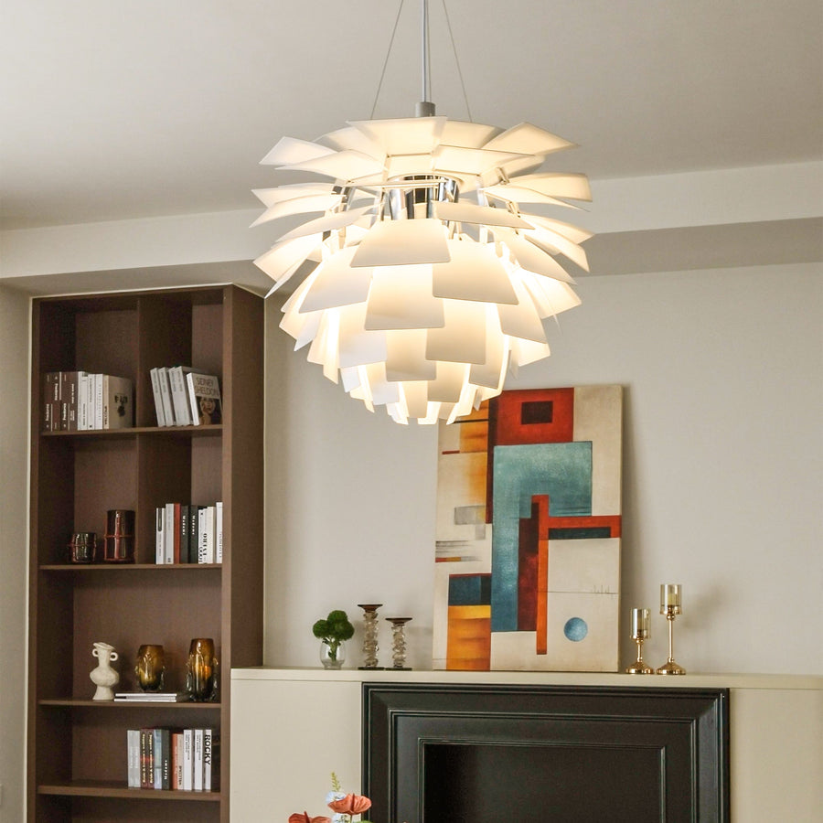 Layered Metal Pine Cone Pendant Light