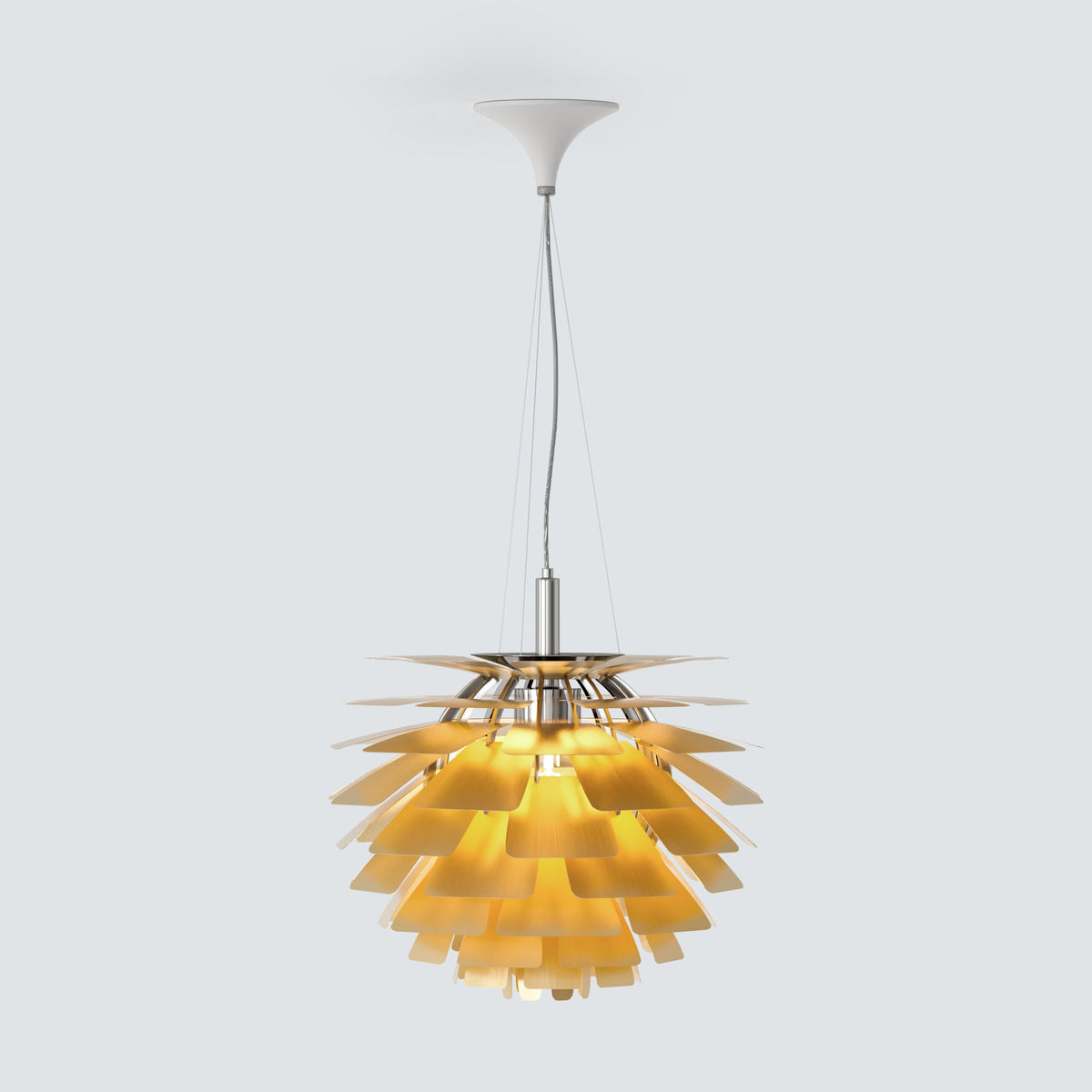 Layered Metal Pine Cone Pendant Light - Plated Brass / Warm White