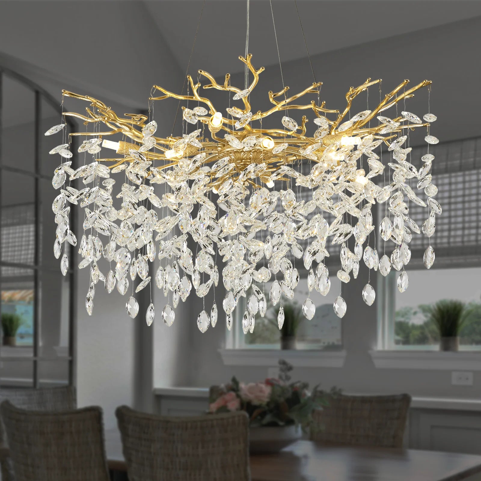 Leaf Crystal Drop Branch Chandelier - view 3