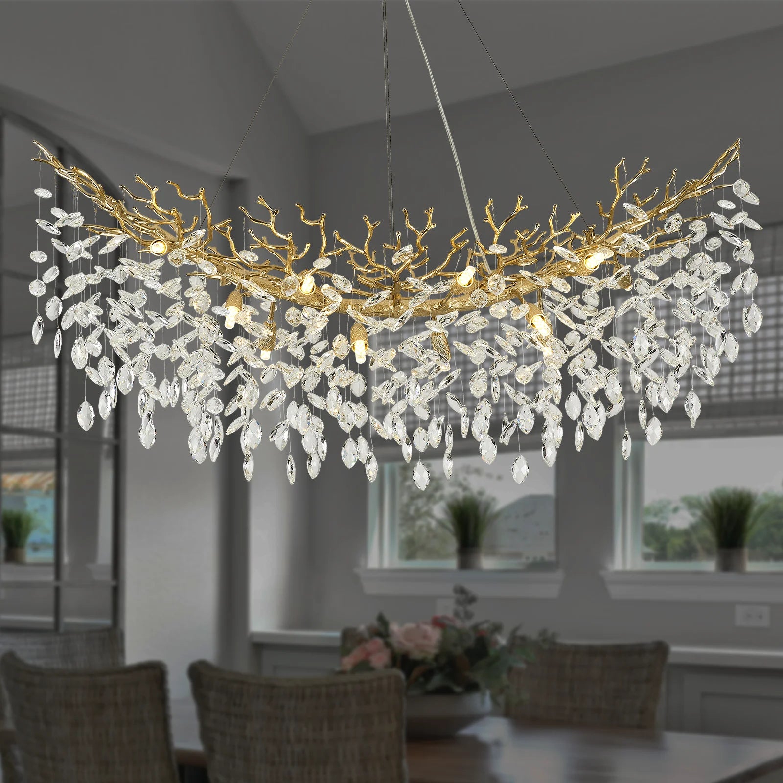 Leaf Crystal Drop Branch Chandelier - view 4