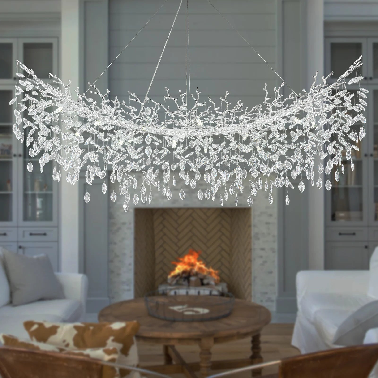 Leaf Crystal Drop Branch Chandelier - view 7