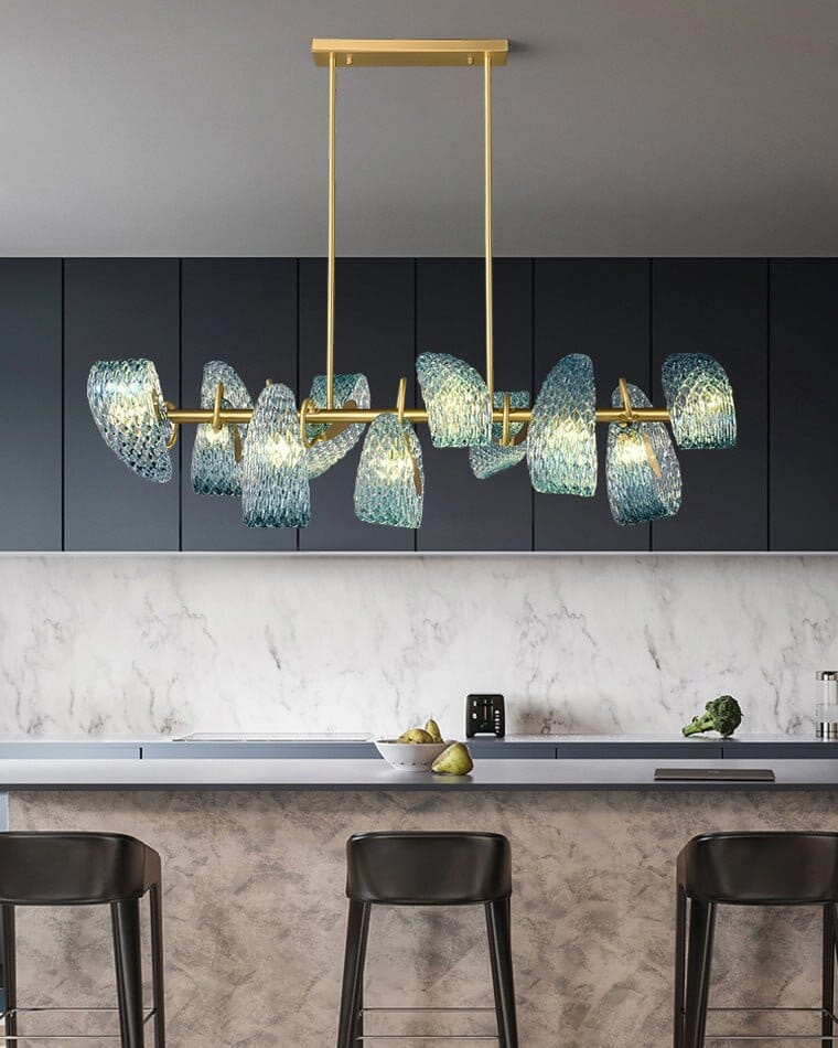 Leaf Glass Rectangular Dining Chandelier - view 10