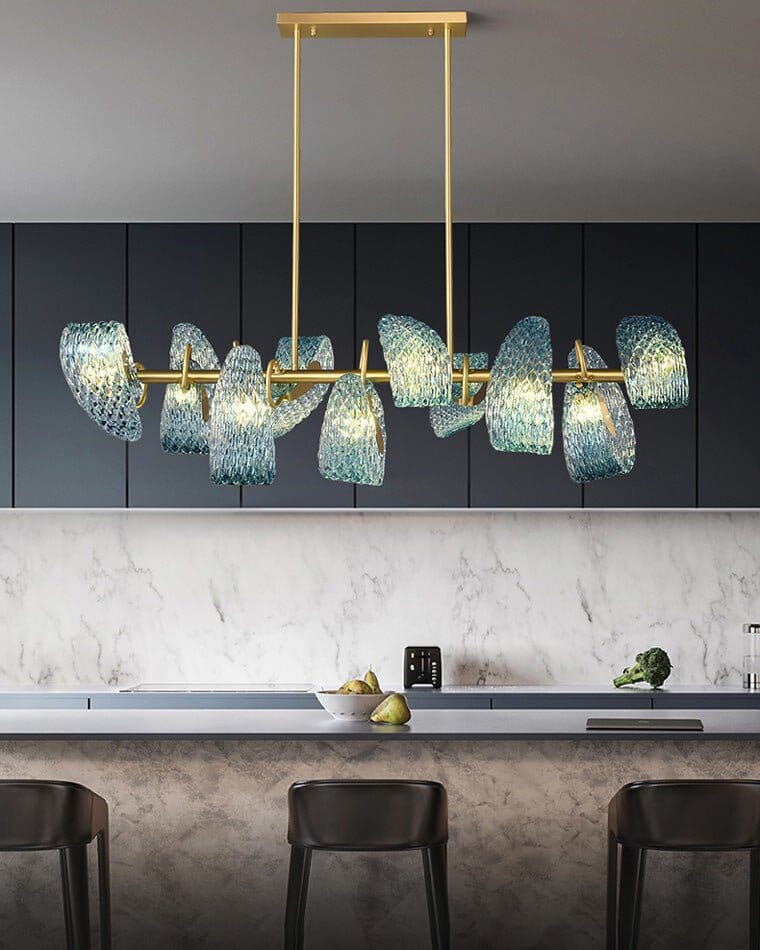 Leaf Glass Rectangular Dining Chandelier - view 5